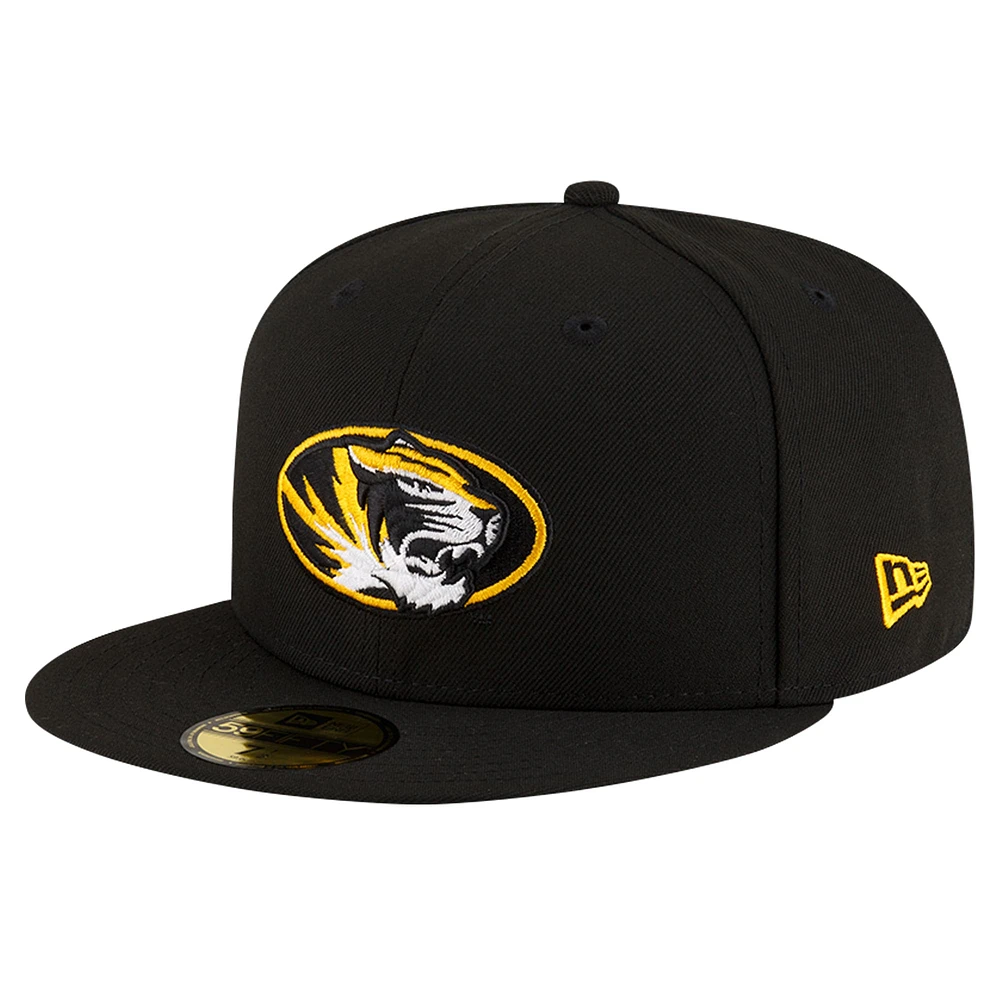 Casquette ajustée 59FIFTY noire Missouri Tigers New Era pour hommes