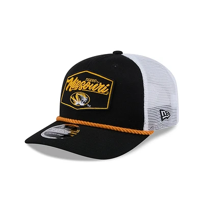 Men's New Era  Black Missouri Tigers 9SEVENTY COOLERA Trucker Stretch-Snap Hat