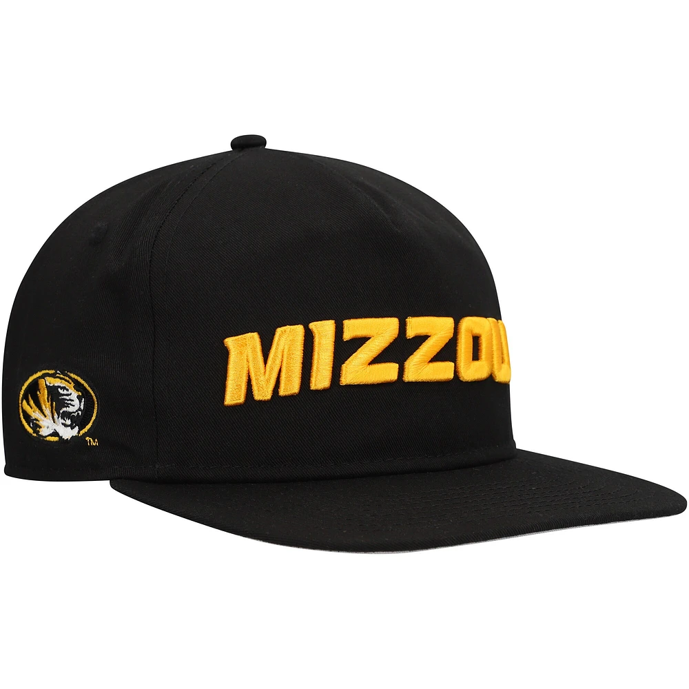 Casquette Snapback 9FIFTY noire avec logo des Missouri Tigers New Era pour hommes