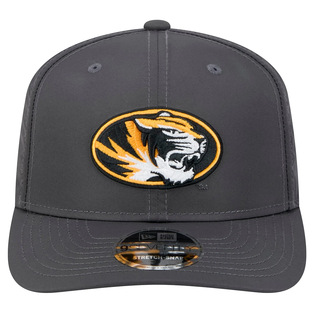 Casquette extensible à boutons-pression 9SEVENTY Missouri Tigers de New Era pour homme, couleur anthracite