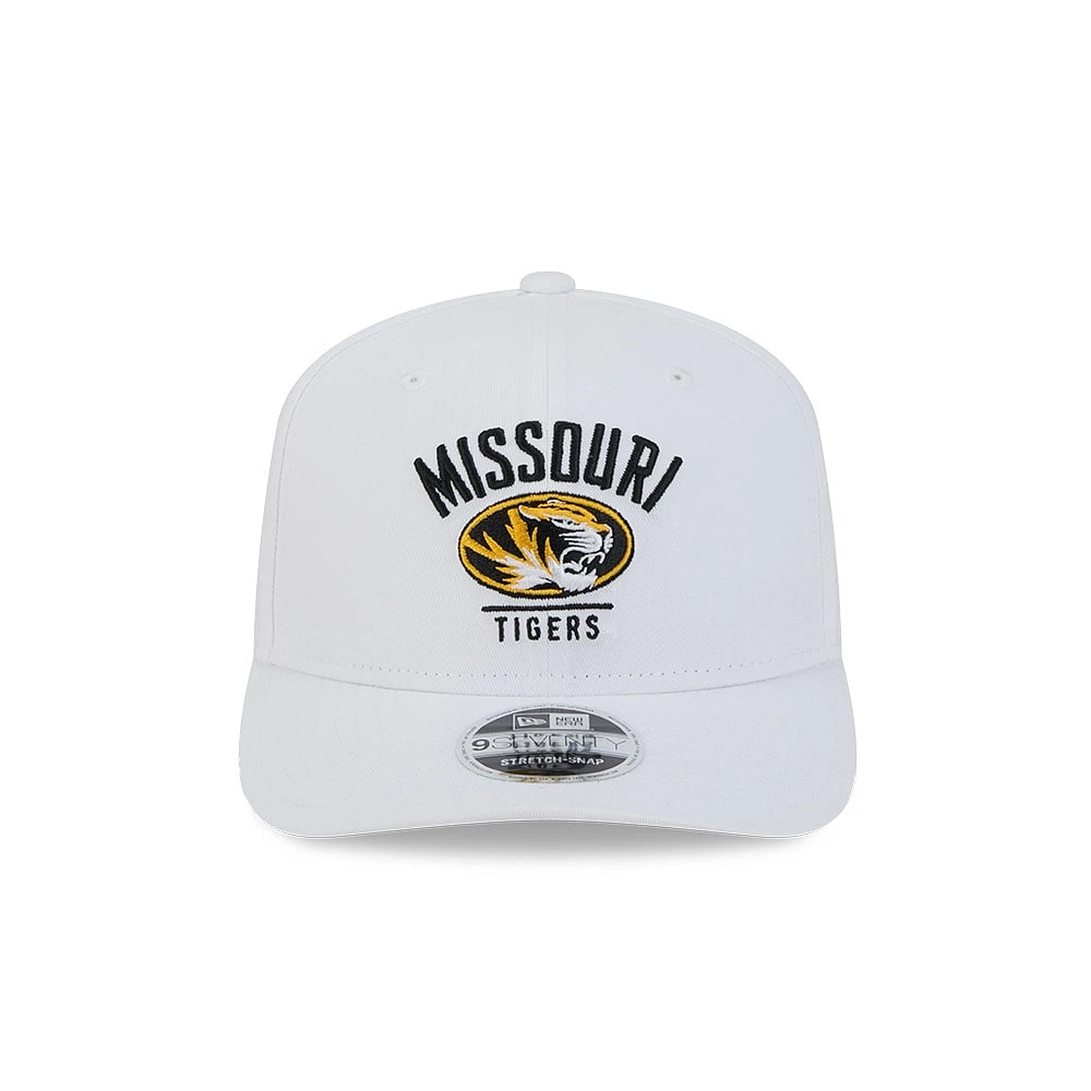 Casquette extensible à boutons-pression COOLERA 9SEVENTY blanche des Missouri Tigers de New Era pour homme