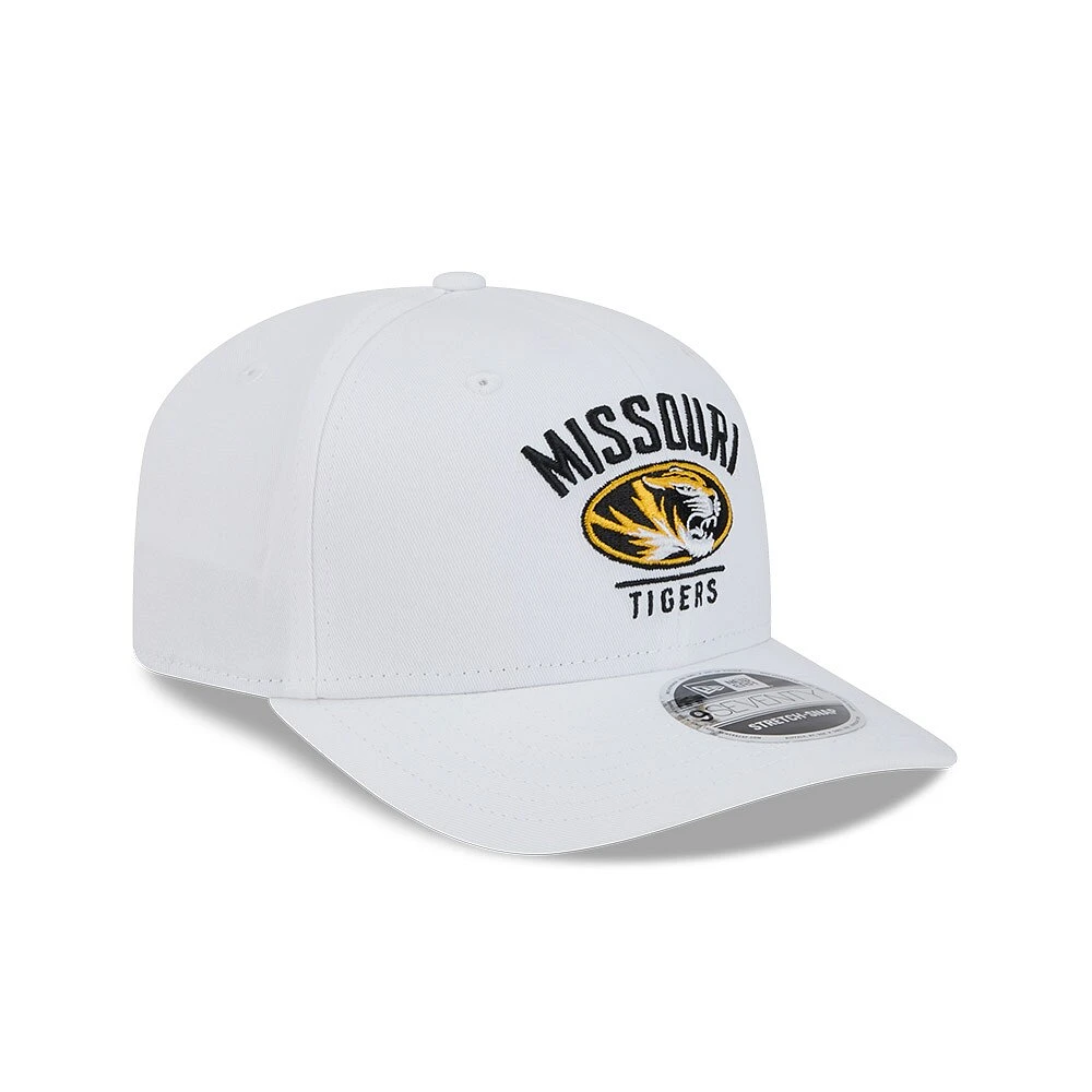 Casquette extensible à boutons-pression COOLERA 9SEVENTY blanche des Missouri Tigers de New Era pour homme