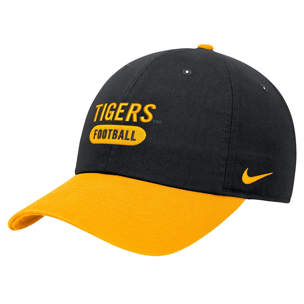 Casquette ajustable Nike Missouri Tigers Colorblock Club pour homme noire