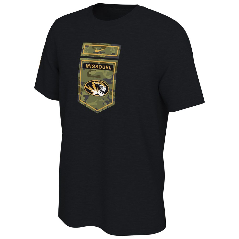 Men's Nike Black Missouri Tigers Veterans Camo T-Shirt