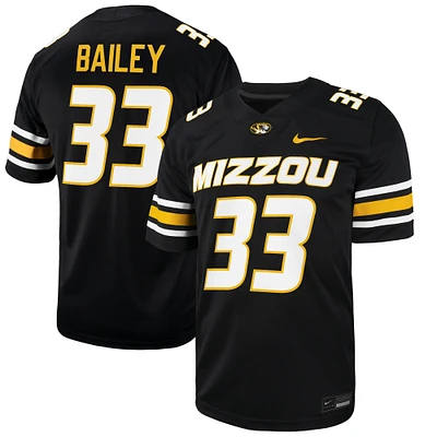 Maillot de joueur football Nike Chad Bailey pour hommes, Missouri Tigers NIL, noir