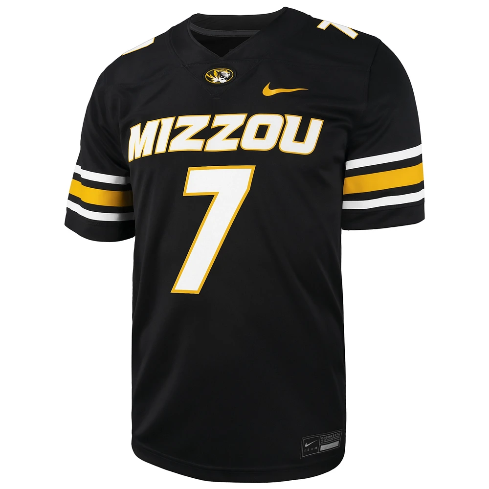 Men's Nike Cody Schrader Black Missouri Tigers NIL Football Game Jersey