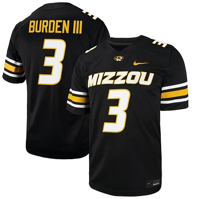 Men's Nike Luther Burden III Black Missouri Tigers NIL Football Game Jersey