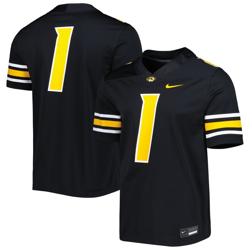 Nike Men's Missouri Tigers #1 Black Replica Home Football Jersey, Large