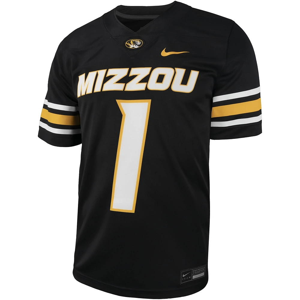 Men's Nike #1 Black Missouri Tigers Untouchable Football Replica Jersey