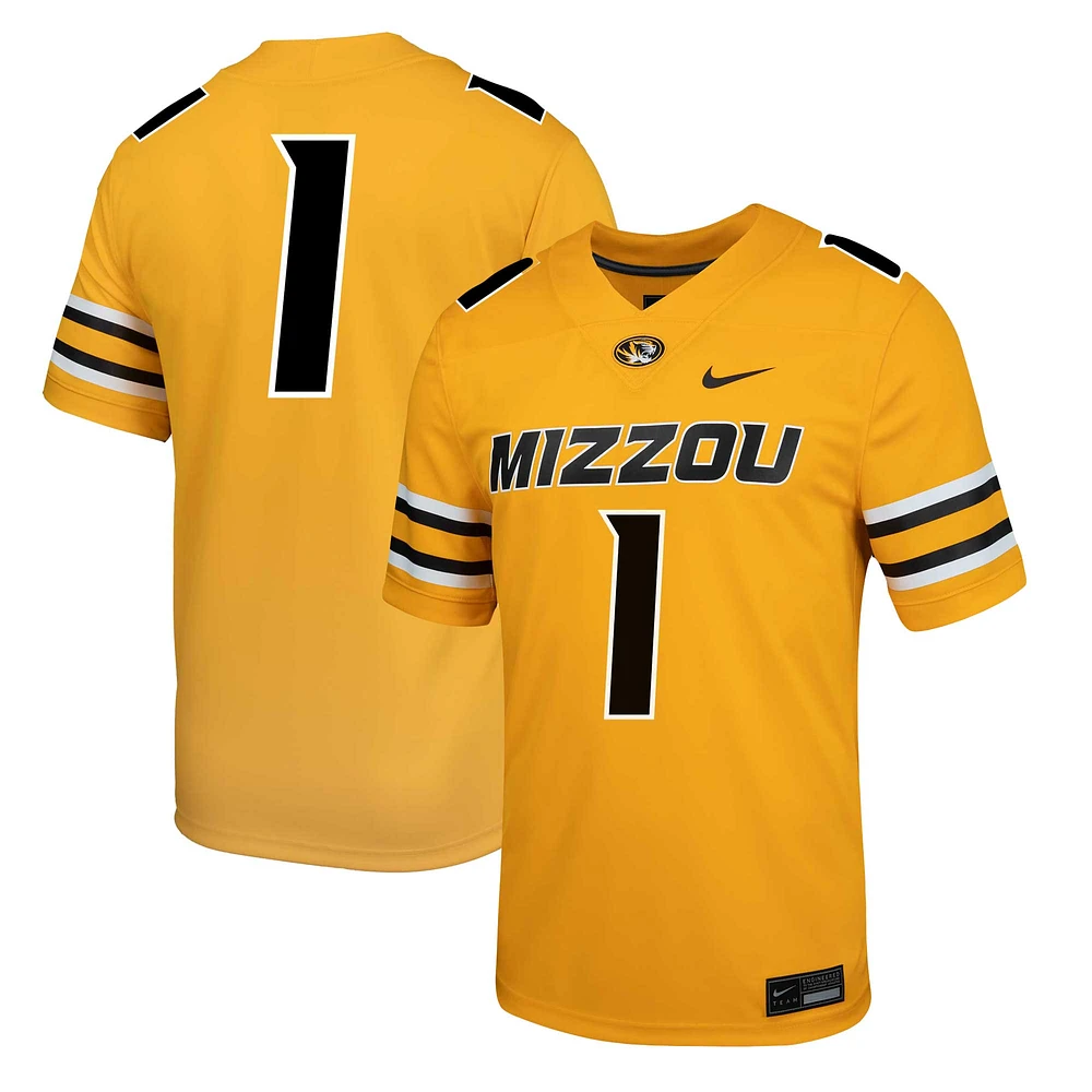 Men's Nike #1 Gold Missouri Tigers  Alternate Game Jersey