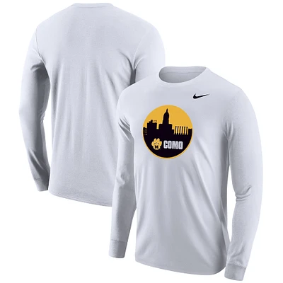 T-shirt à manches longues Nike Missouri Tigers CoMo Shootaround pour homme, blanc