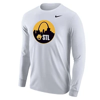 Men's Nike White Missouri Tigers Mizzou St. Louis Long Sleeve Shooting T-Shirt