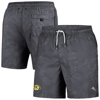 Men's Tommy Bahama Black Missouri Tigers Naples Layered Leaves Swim Trunks