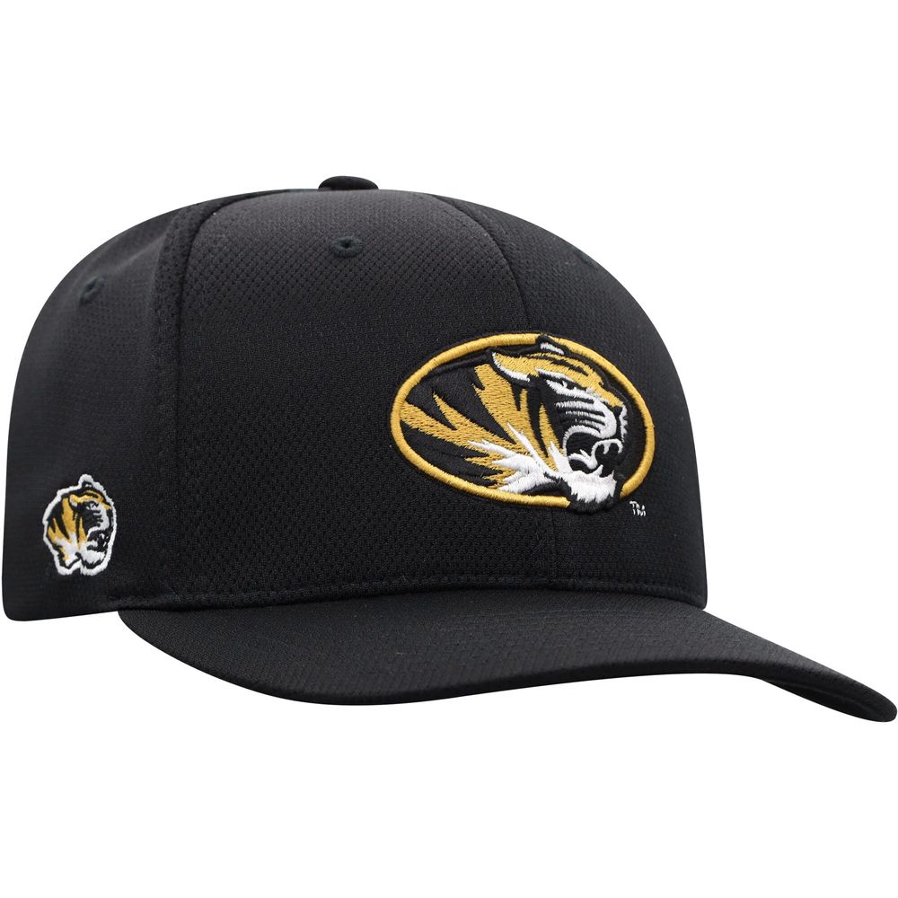 Men's Top of the World Black Missouri Tigers Reflex Logo Flex Hat