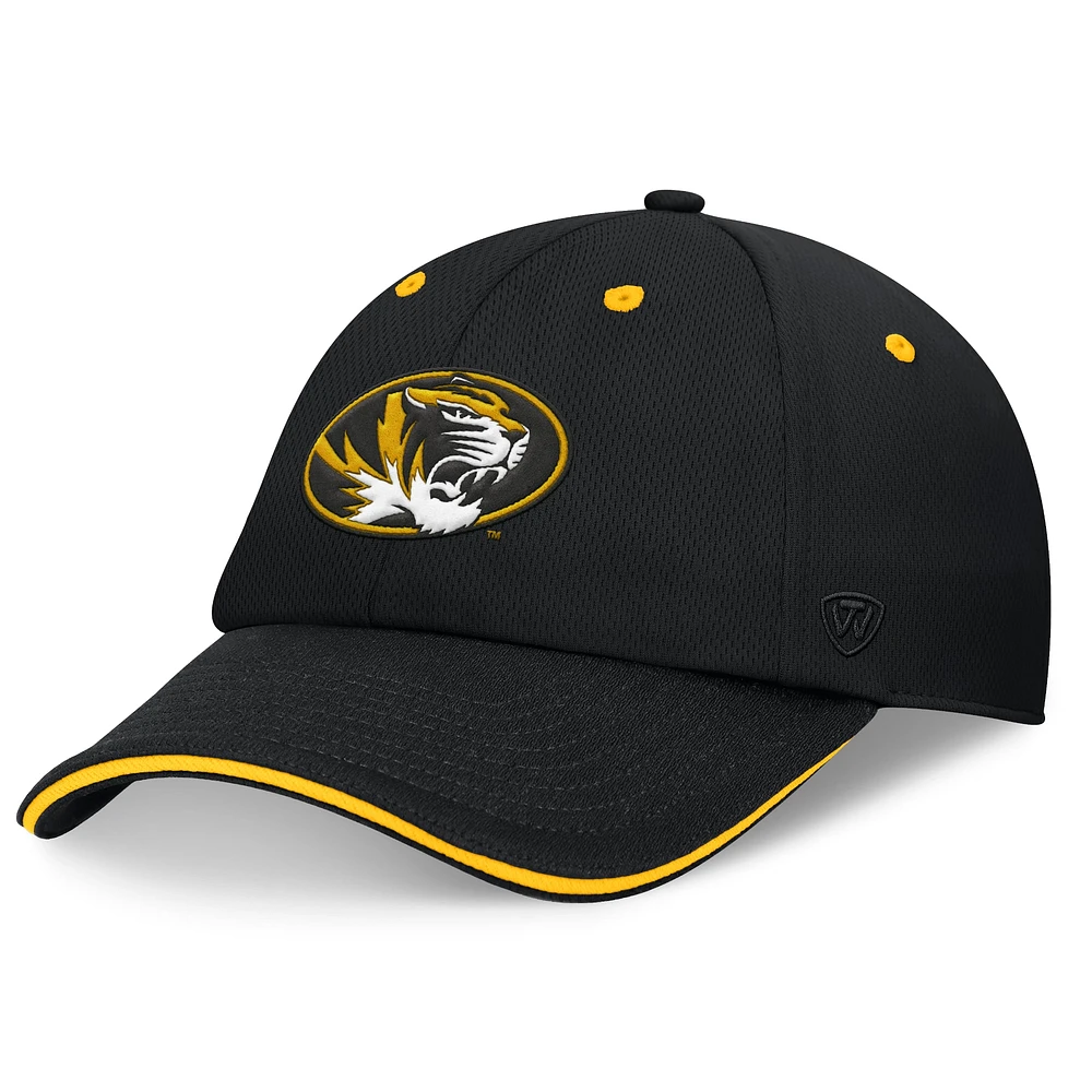 Casquette réglable Top of the World Black Missouri Tigers Release pour hommes