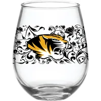 Tigres du Missouri 15oz. Verre à vin floral sans pied