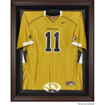 Vitrine de présentation du maillot avec logo encadré marron des Missouri Tigers