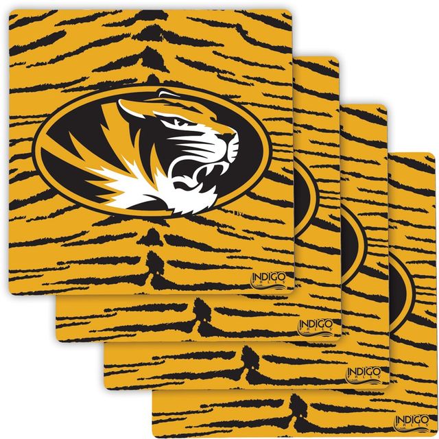 Lot de quatre sous-verres spécialisés Missouri Tigers