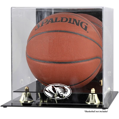 Vitrine de présentation de basket-ball avec logo classique doré des Missouri Tigers et dos miroir