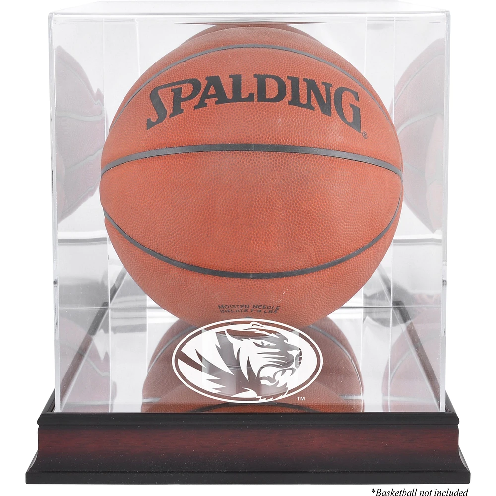 Vitrine de basket-ball en acajou avec finition antique et miroir pour les Missouri Tigers