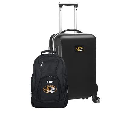Missouri Tigers MOJO Personalized Deluxe 2-Piece Backpack & Carry-On Set - Black