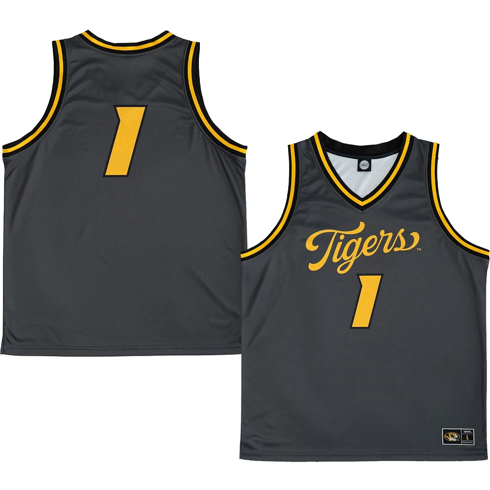 Maillot unisexe anthracite à script alternatif des Tigers du Missouri