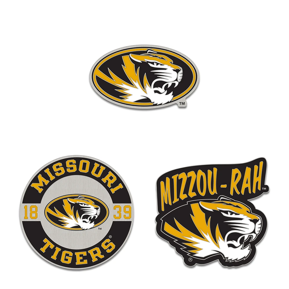 WinCraft Missouri Tigers Three-Piece Collector Pin Set