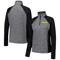 Women's Black/Heather Gray Missouri Tigers Finalist Raglan Quarter-Zip Jacket