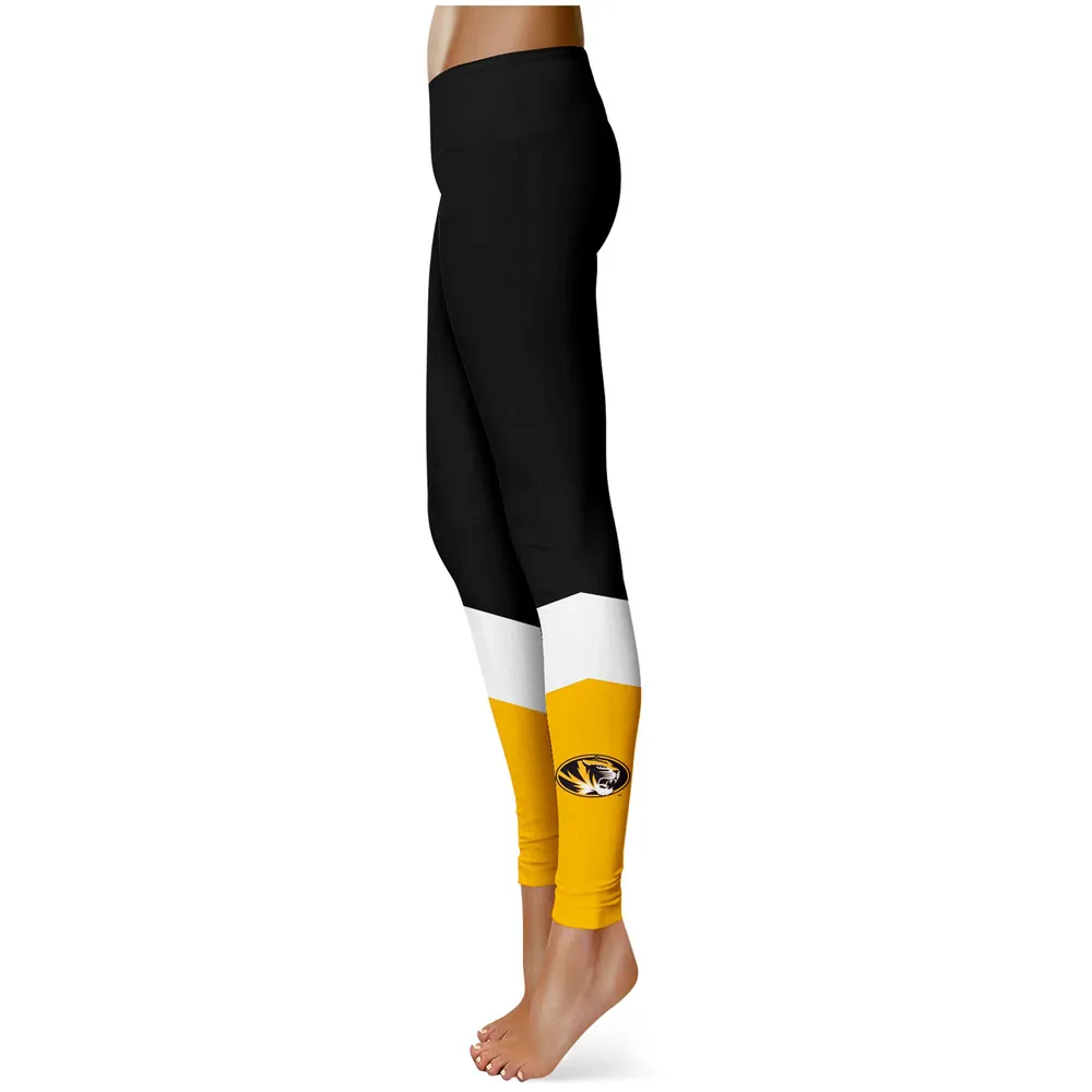 Women's Black Pittsburgh Steelers Colorblock Stripe Leggings