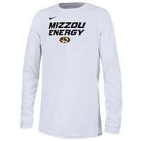 T-shirt Nike blanc Missouri Tigers 2024 On-Court Bench Energy pour jeune