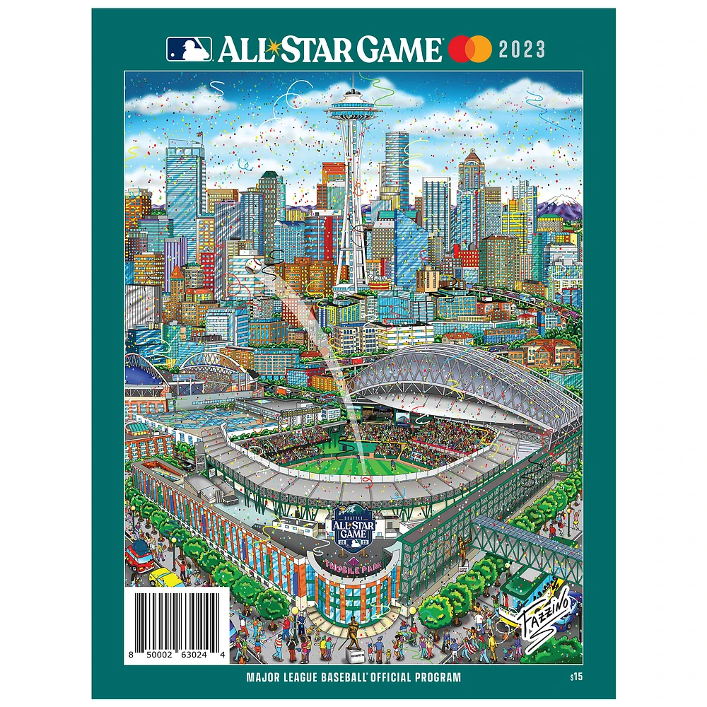 Programme de spécialité MLB All-Star Game 2023 avec des illustrations de Charles Fazzino