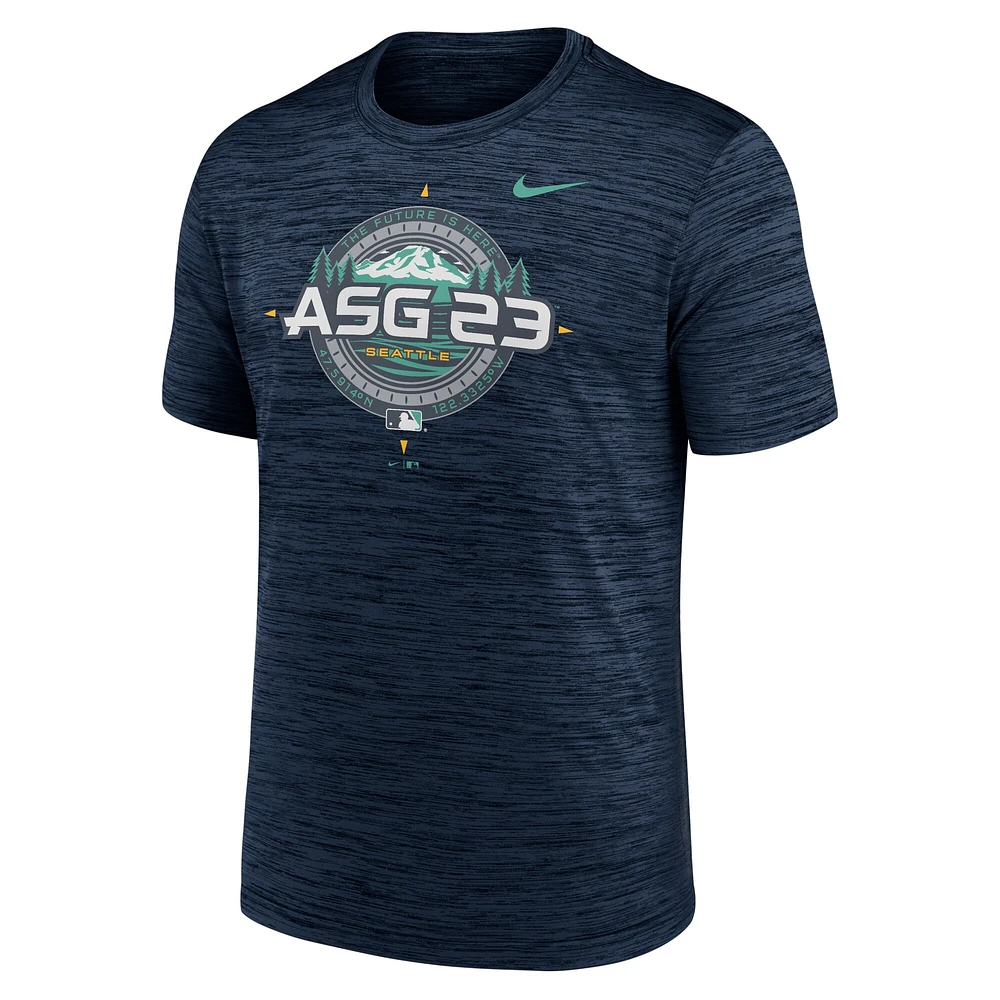 T-shirt Performance Compass Velocity Nike 2023 MLB All-Star Game pour homme, bleu marine