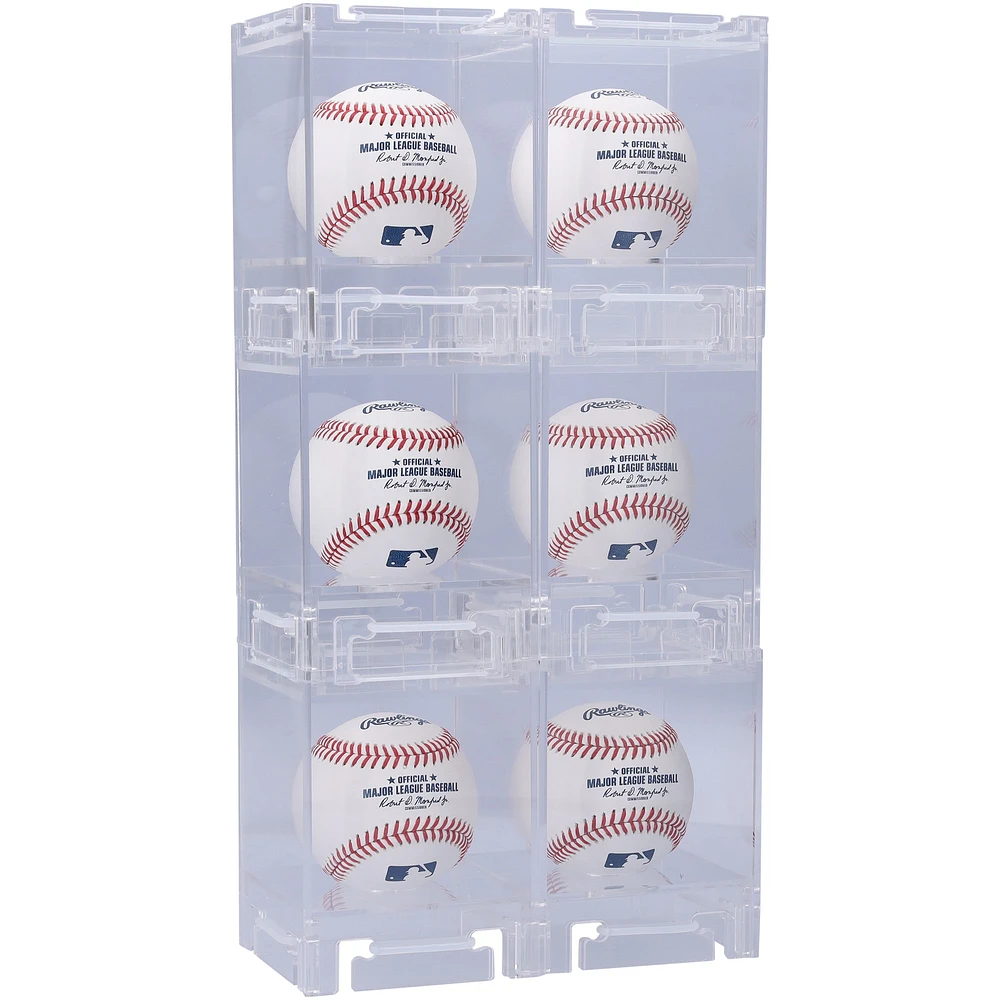 Acrylic Stackable & Collapsible Six Baseball Display Cases