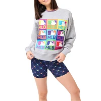 Women's Terez Gray MLB Classic Oversized Pullover Sweatshirt