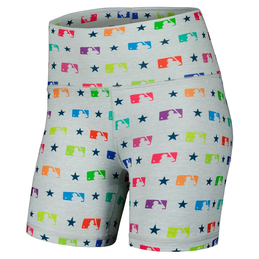 Women's Terez Gray MLB Merchandise TLC Rainbow Shorts