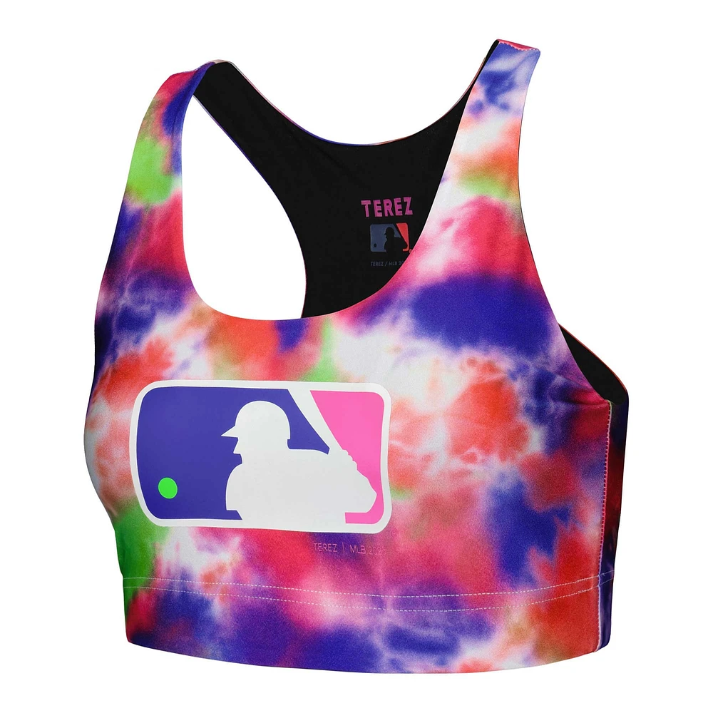 Women's Terez MLB Batterman Neon Tie-Dye Hi-Shine Bra