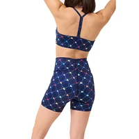 Short de vélo taille haute imprimé TLC avec logo MLB bleu marine Terez pour femme