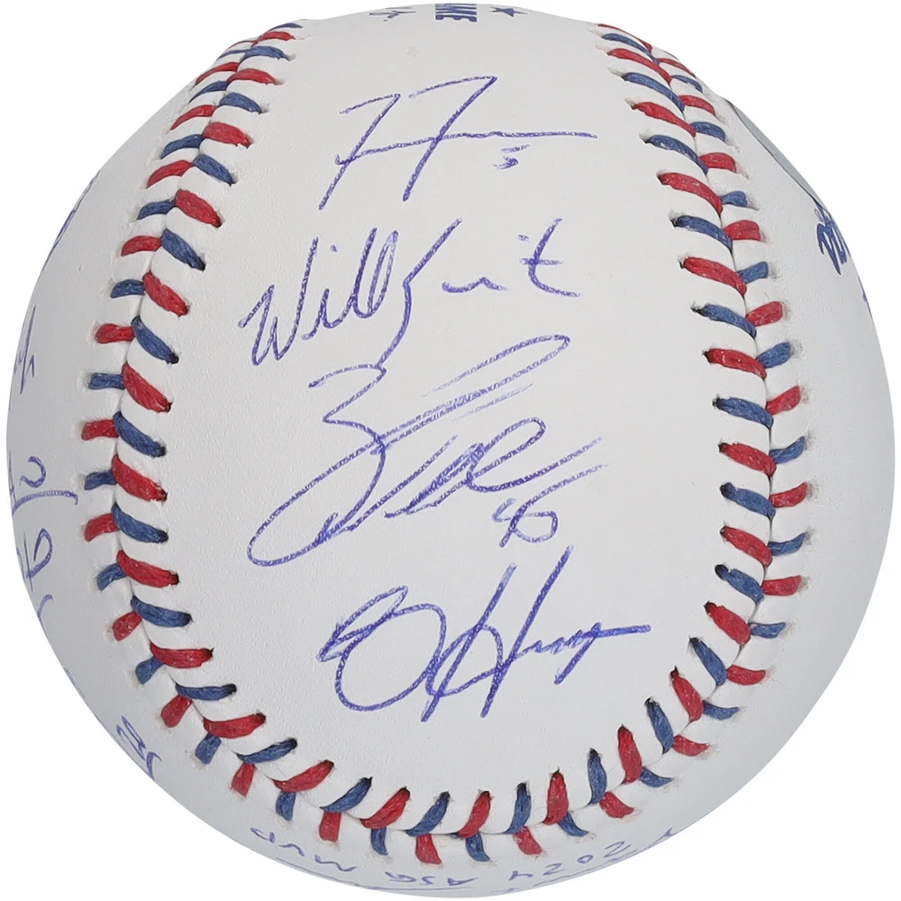 Balle de baseball MLB All-Stars 2024, avec logo du match des étoiles 2024, signée à plusieurs reprises, avec 14 signatures et l'inscription « 2024 ASG MVP » - Édition limitée à 24 exemplaires