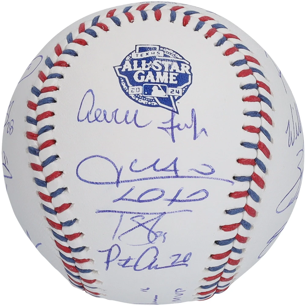 Balle de baseball MLB All-Stars 2024, avec logo du match des étoiles 2024, signée à plusieurs reprises, avec 14 signatures et l'inscription « 2024 ASG MVP » - Édition limitée à 24 exemplaires