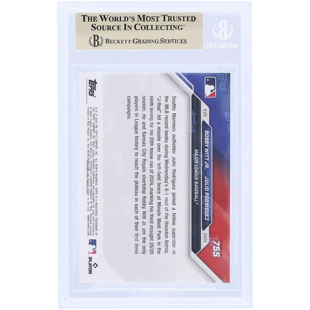 V106832 Bobby Witt Jr. et Julio Rodriguez 2024 Topps Now Blue Seuls les joueurs à commencer leur carrière en MLB avec 3 saisons consécutives 20/20 #755 #/49 BGS Carte authentifiée 9.5 Bobby Witt Jr., Julio Rodríguez UNS TPP CARTES À ÉCHANGER 45666 COLTRC CC01BB1626