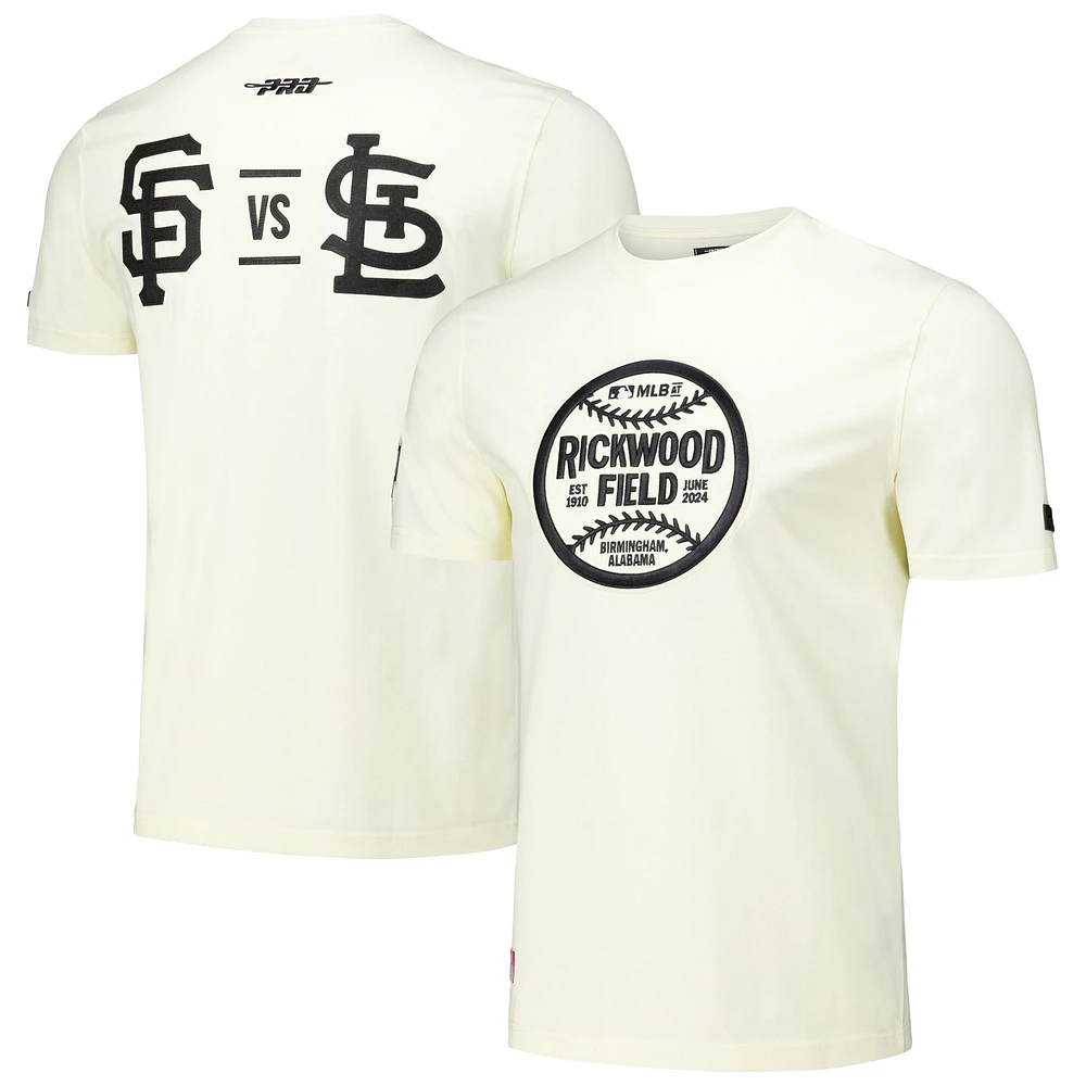 T-shirt classique Pro Standard crème pour hommes, San Francisco Giants contre St. Louis Cardinals 2024 Rickwood