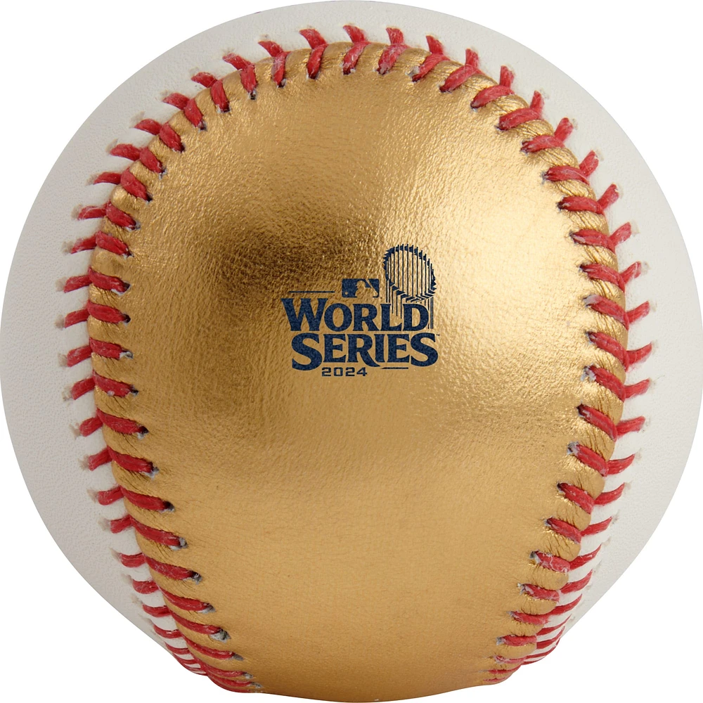New York Yankees vs. Los Angeles Dodgers 2024 World Series Dueling Gold Baseball with Case