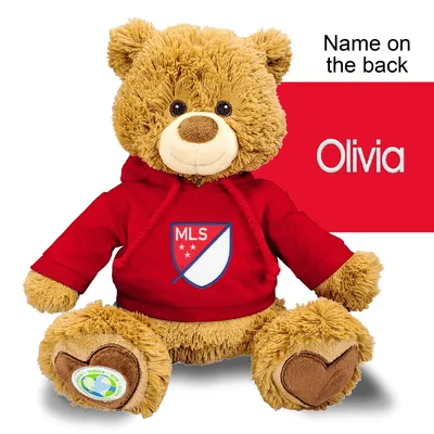 MLS-Logo Infant Personalized Plush Bear - Red