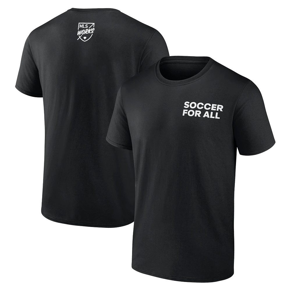 Men's Fanatics Black MLS Soccer For All T-Shirt