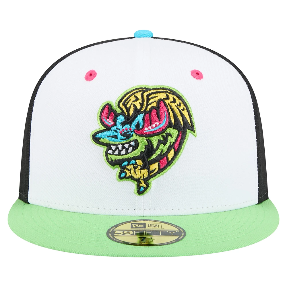 Men's New Era White/Light Green  Modesto Nuts Copa de la Diversión 59FIFTY Fitted Hat