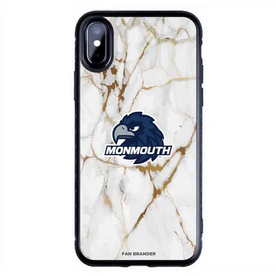 Monmouth Hawks iPhone Slim Marble Design Case - Black