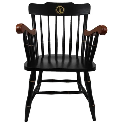 Montana Grizzlies Seal Logo Captains Chair with Cherry Arms - Black