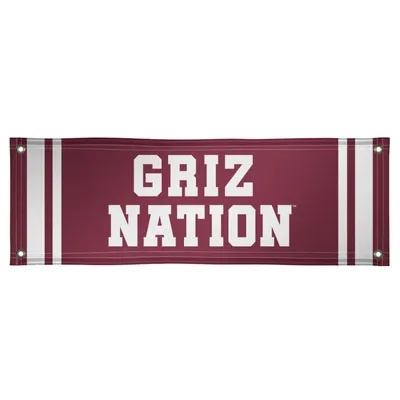 Montana Grizzlies 2' x 6' Vinyl Claw Horizontal Banner - Maroon/White