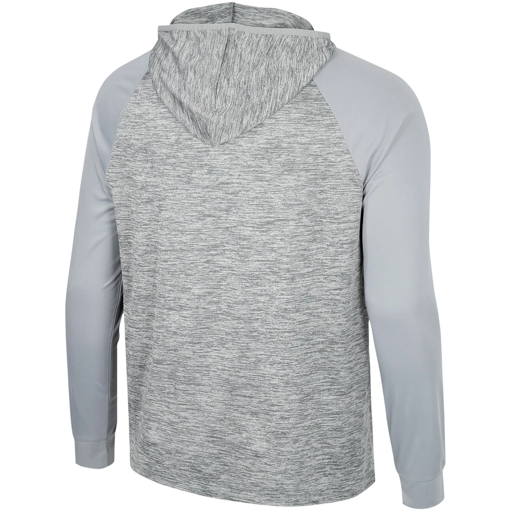 Colosseum Grey Montana Grizzlies Cybernetic Raglan Quarter-Zip Hooded Top