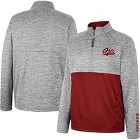 Men's Colosseum Gray Montana Grizzlies John Half-Zip Jacket